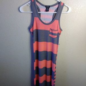 Rue 21 Coral and Gray Maxi Dress Size Small